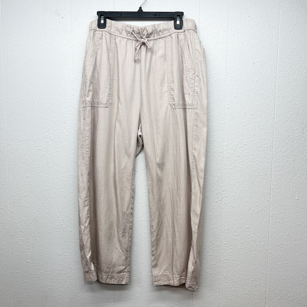 Splendid Pull On Beige Lyocell Cropped Pants Womens XXL Casual Minimalist Modest